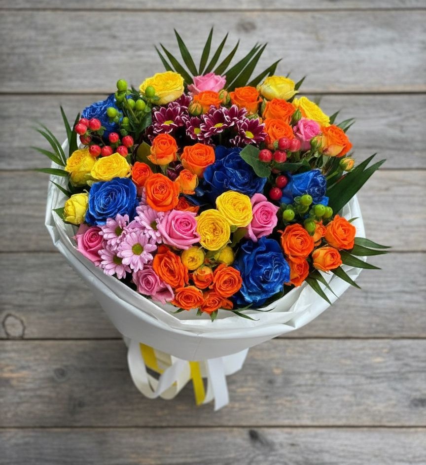 Букет цветов из: Розы и Хризантемы в Муромцево