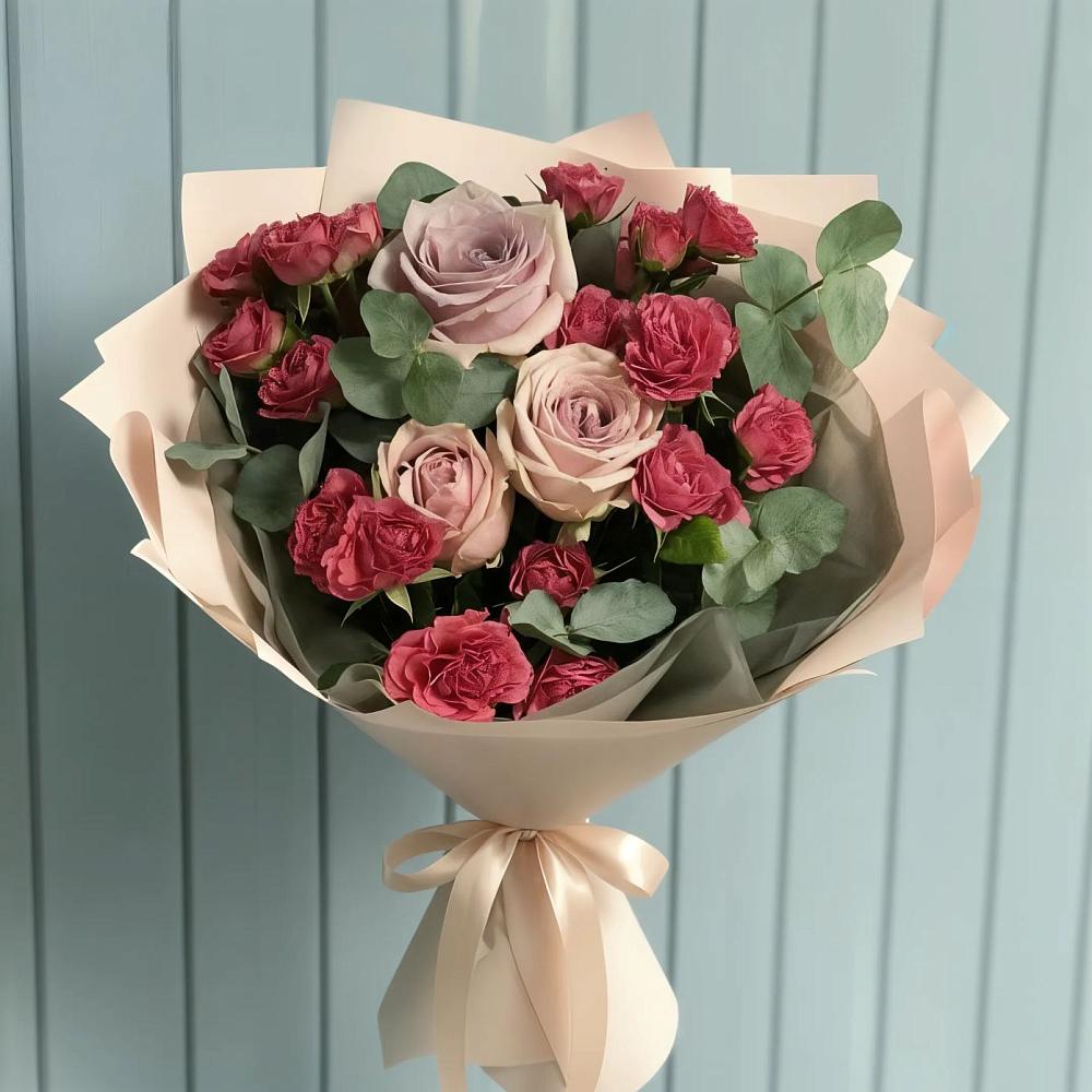 Букет цветов из: Гвоздики и Розы в Муромцево