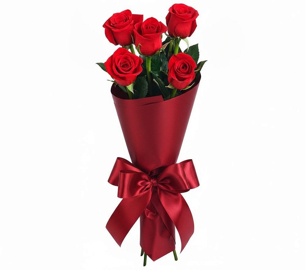 Букет 5 Красных роз Эдлесс Лав в Муромцево