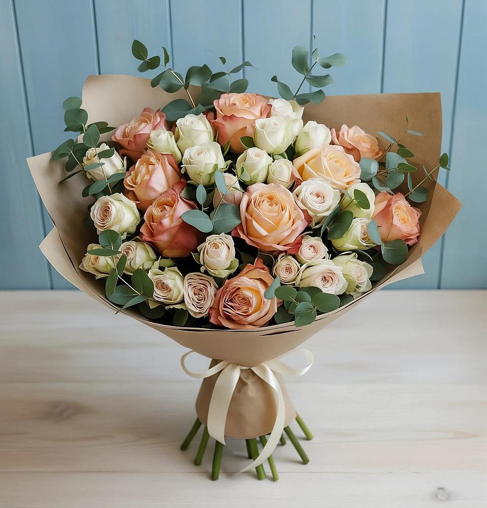 Букет цветов из: Альстромерии и Розы в Муромцево