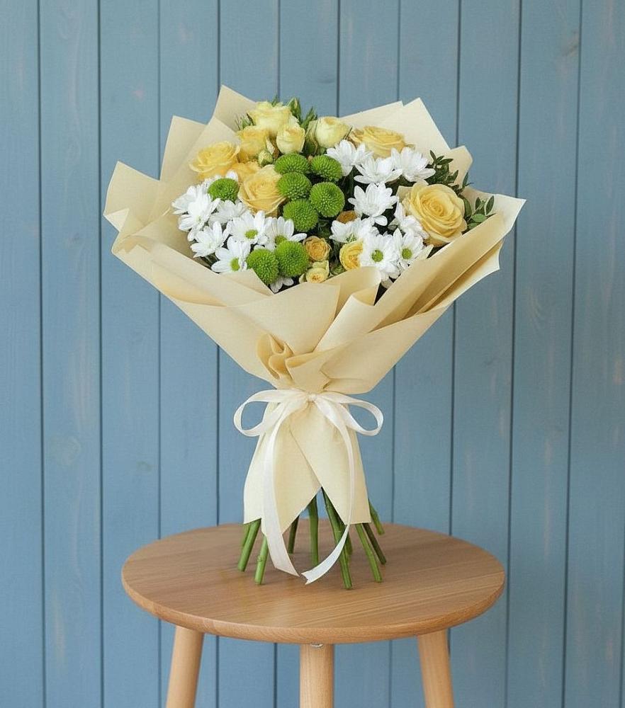 Букет цветов из: Хризантемы и Розы в Муромцево