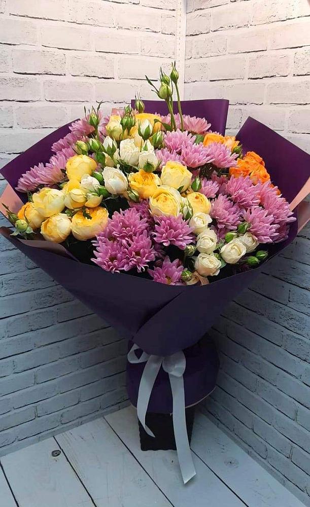 Букет цветов из: Хризантемы и Розы в Муромцево
