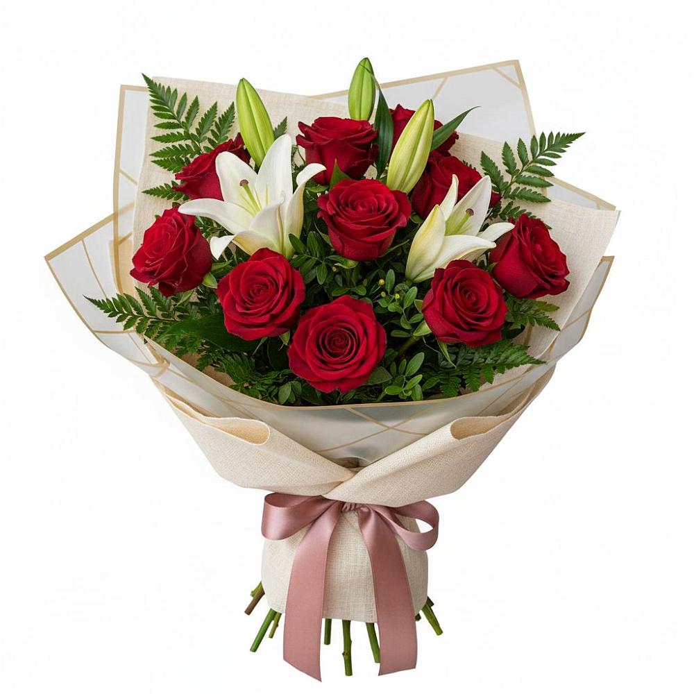 Букет цветов из: Лилии и Розы в Муромцево