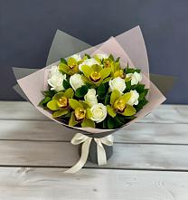 Букет цветов из:  Орхидеи и Розы #REPLACE_PRED# Муромцево