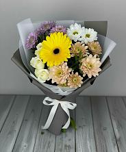 Букет цветов из:  Розы, Герберы и Хризантемы в Муромцево
