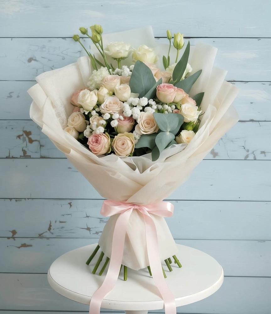 Букет цветов из: Розы и Лизиантусы в Муромцево