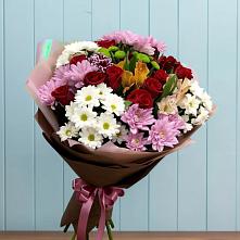 Букет цветов из:  Розы, Хризантемы и Альстромерии в Муромцево