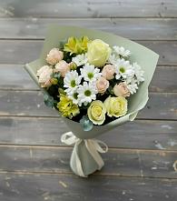 Букет цветов из:  Альстромерии, Розы и Хризантемы в Муромцево