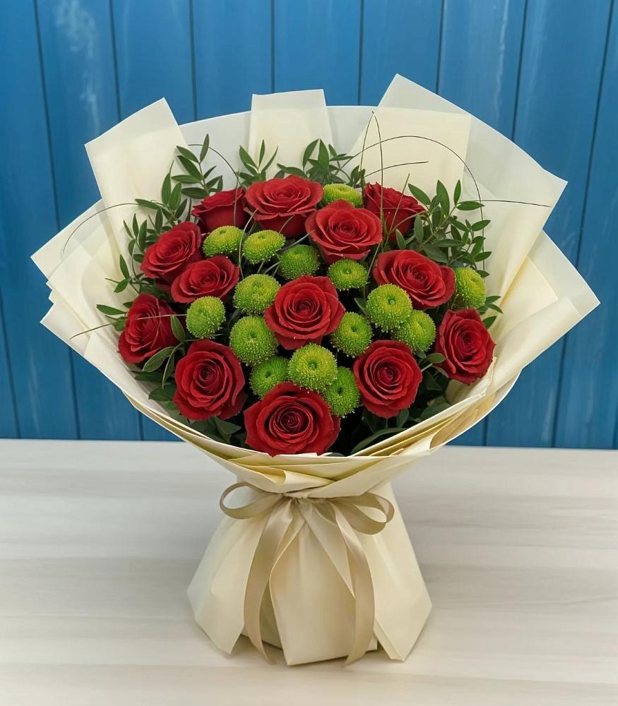 Букет цветов из: Розы и Хризантемы в Муромцево