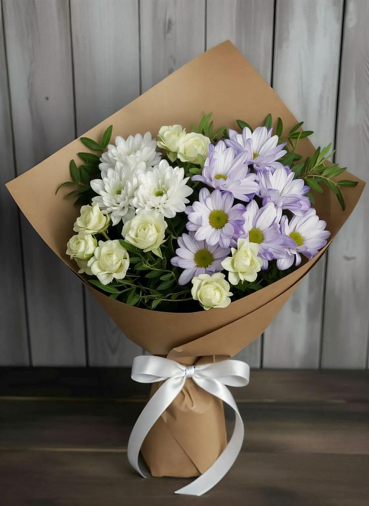 Букет цветов из: Хризантемы и Розы в Муромцево